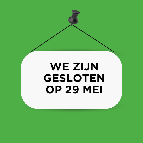 We zijn gesloten op Pinkstermaandag