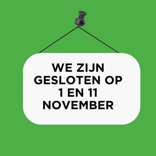 Gesloten op 1 en 11 november 