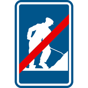 Verkeersbord F47 einde werken