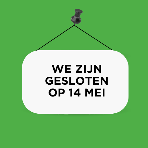 Onze filialen zijn gesloten op 14 mei