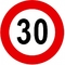 Verkeersbord C43 snelheidsbeperking 30km