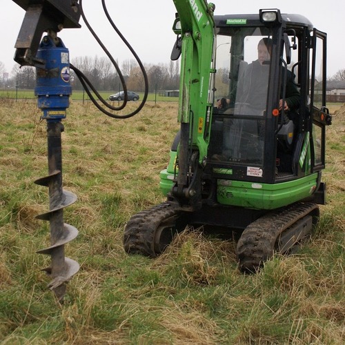 Panda schetsen Briljant Hydraulische grondboor op kraan huren bij Huurland